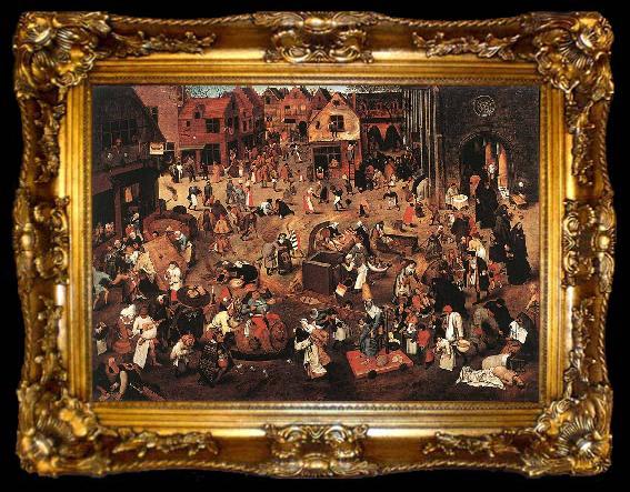 framed  BRUEGHEL, Pieter the Younger Battle of Carnival and Lent f, ta009-2